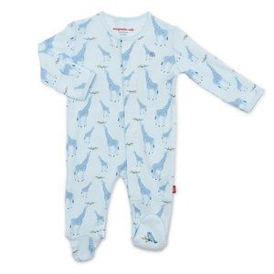 Jolie Giraffe Organic Cotton Footie in Blue